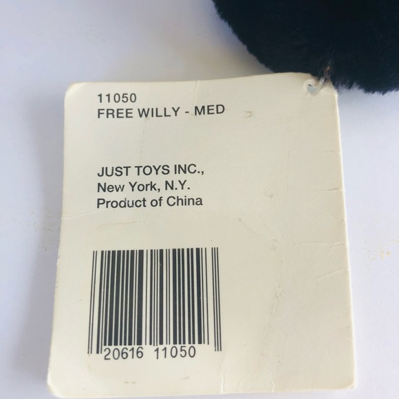 Vtg Original 1993 Free Willy Orca Killer Whale Plush Stuffed Animal 14" Movie - Picture 5 of 8